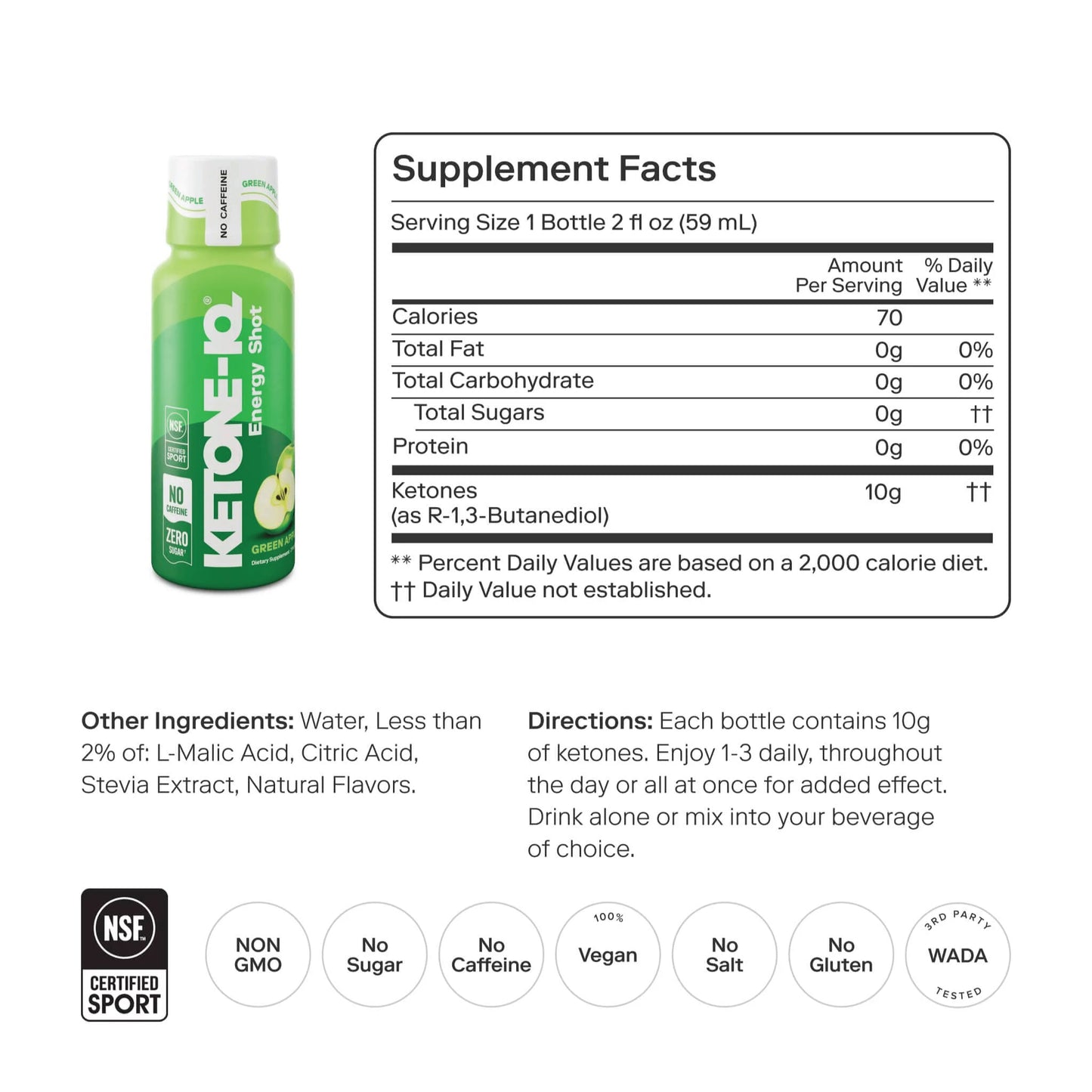 Bebida KETONE IQ Manzana Cafeina