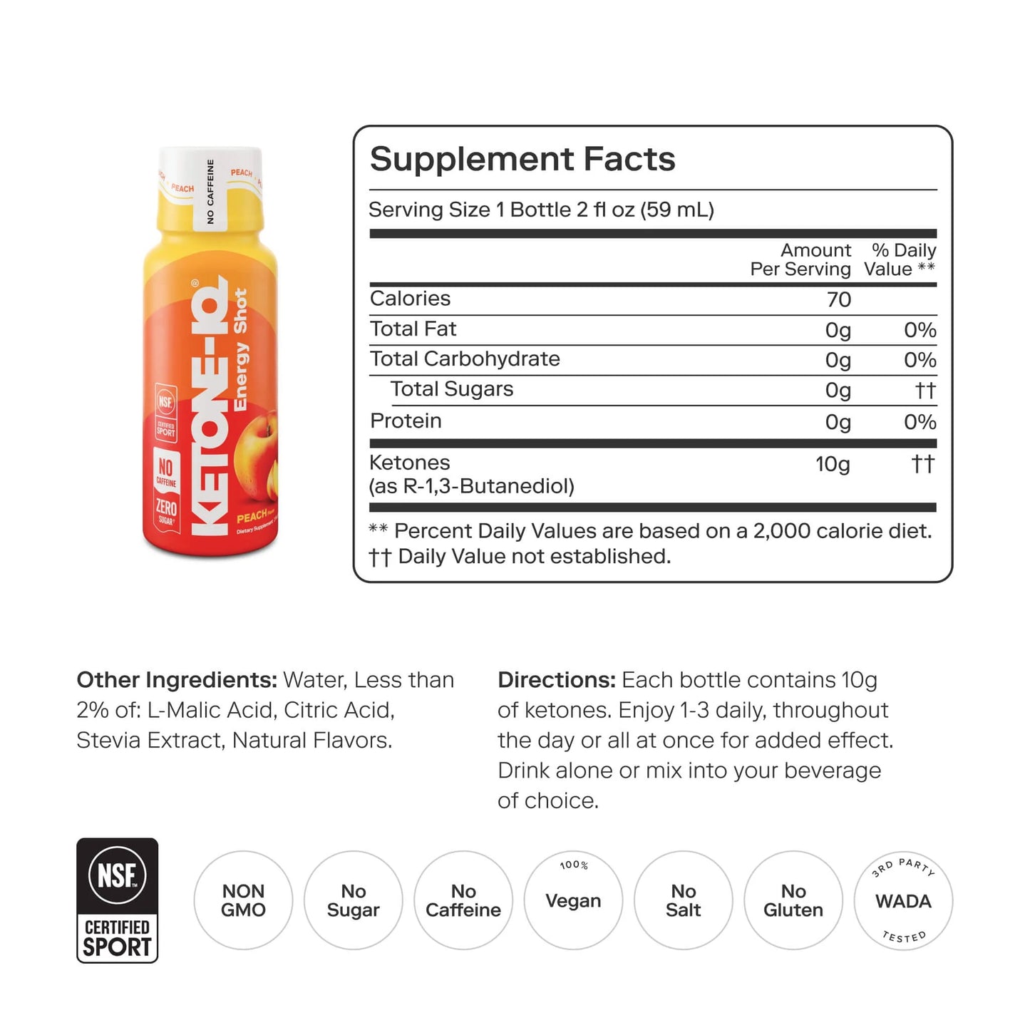 Bebida KETONE IQ Melocotón